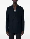 Gucci Double-breasted Notched-lapel Blazer In Blue