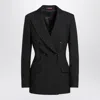 Gucci Embroidered Wool Blazer With Notched Lapels And Pockets In Black