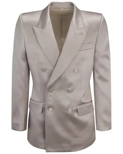 Gucci Double Breasted Satin Silk Blazer
