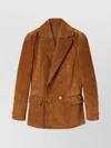 Gucci Women Leather Double-breasted Blazer