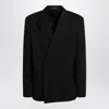 Gucci Black Double-breasted Wool Suit Men In Black