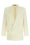 Gucci Modern Tech Blazer Featuring Structured Shoulders In Neutral