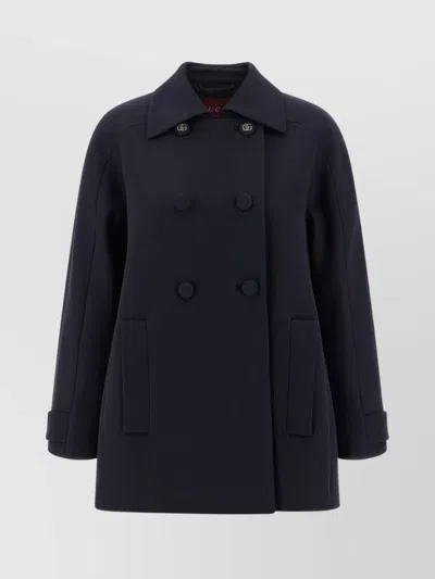 GUCCI DOUBLE-BREASTED TRAPEZE SILHOUETTE COAT