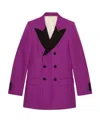 Gucci Purple Double-breasted Blazer In Purple