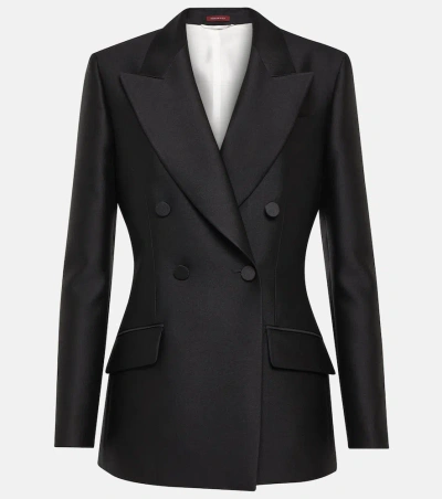 Gucci Double-breasted Wool And Silk Blazer In Black