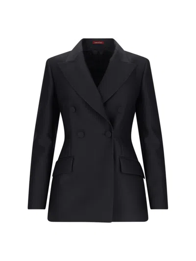 Gucci Double-breasted Wool And Silk Jacket In Black
