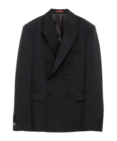 Gucci Double-breasted Wool Blazer In Black