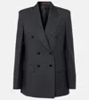Gucci Double-breasted Gg Wool Jacket In Grey