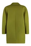 Gucci Green Double-breasted Jacket With Notched Revers In Wool Woman In Green