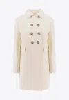 Gucci Wool Coat With Interlocking Gg Buttons In White