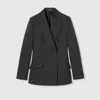 Gucci Double-breasted Wool Jacket In Animal Print