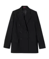 Gucci Double-breasted Gg Wool Jacket In Black
