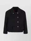 Gucci Double-breasted Wool Jacket Featuring Pockets In Black