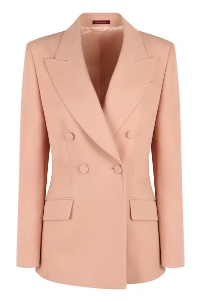 Gucci Double-breasted Wool Jacket In Pink