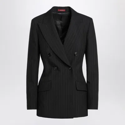 Gucci Double-breasted Wool Pinstripe Jacket Women In Multi