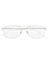 Gucci Aviator-frame Clear Glasses In Silver