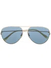 Gucci Double-bridge Pilot-frame Sunglasses In Gold