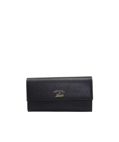 Gucci Double-folded Long Wallet In Black