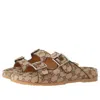 Gucci Double G Alphabet Straps Fashion Sandals In Brown