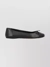 Gucci Women Leather Ballerinas With Patent Leather Detail In Black