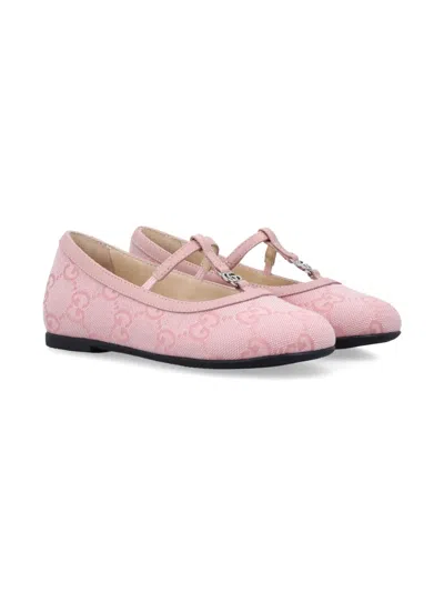 Gucci Kids' Double G Ballerina Shoes In Pink