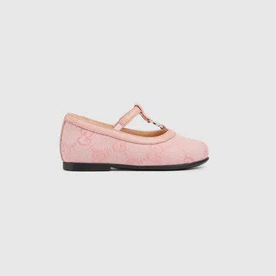Gucci Babies' Double G Ballet Flat In Pink