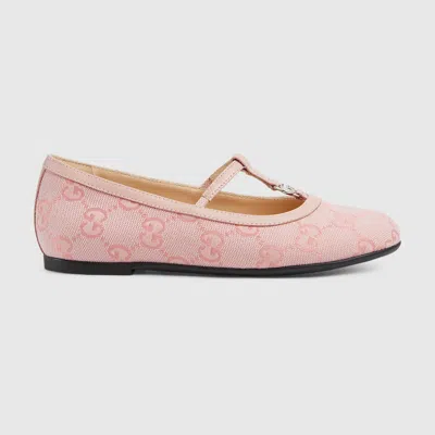 Gucci Kids' Double G Ballet Flat In Pink