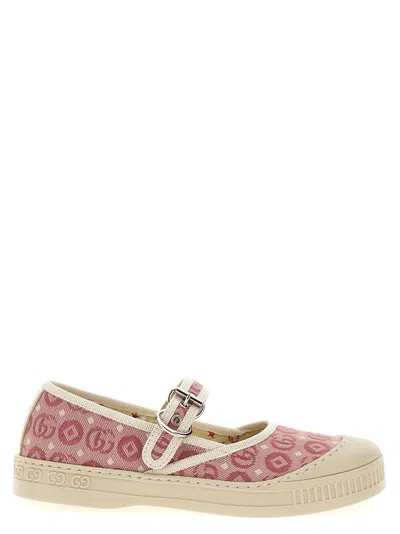 Gucci Kids' Double G Ballet Flats In Pink