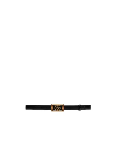 Gucci Double G Bamboo Detailed Belt In Black