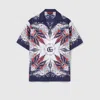 Gucci Double G Printed Cotton Bowling Shirt In White