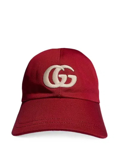 Gucci Kids' Double G Baseball Cap In Red