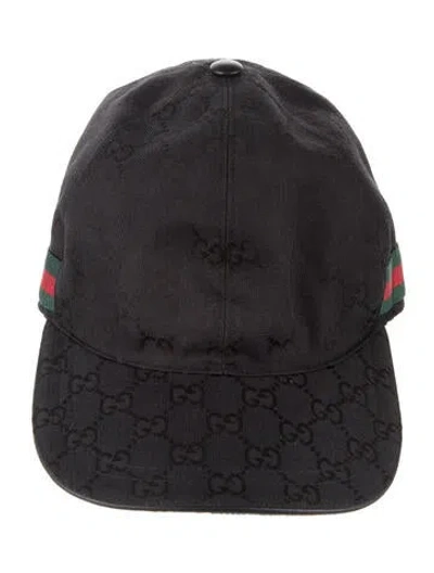 Pre-owned Gucci Double G Baseball Hat In Black