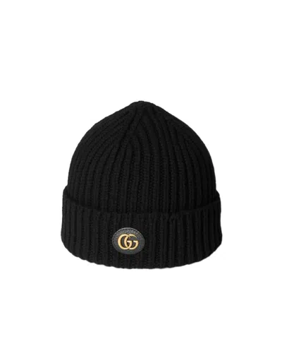 Gucci Double G Beanie In Black