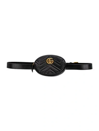 Pre-owned Gucci Double G Belt Bag In Black