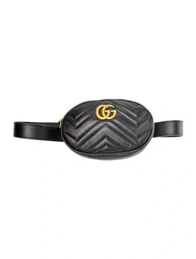 Pre-owned Gucci Double G Belt Bag In Black