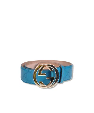 Gucci Double G Belt In Blue