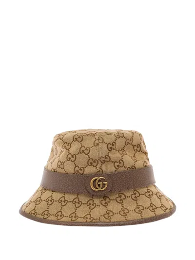 Gucci Double-g Bucket Hat In Brown