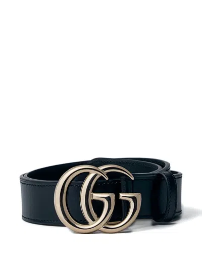 Gucci Double G-buckle Belt In Black
