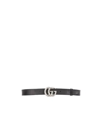 Gucci Double G Buckle Belt In Black