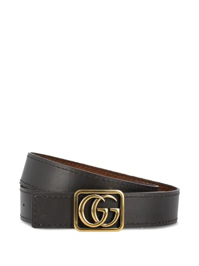 Gucci Double G Buckle Belt In Brown