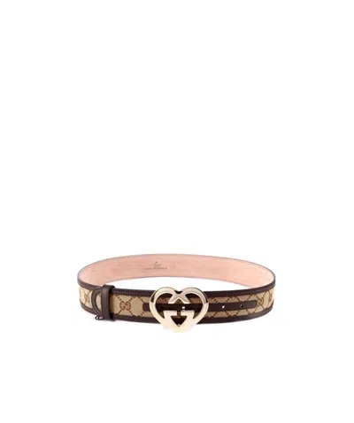 Gucci Double G Buckle Belt In Brown
