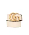 Gucci Double G Buckle Belt In White