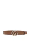 Gucci Brown Belt With Gg Buckle In Leather Woman In Brown
