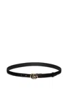 Gucci Double G Buckle Leather Belt In Black
