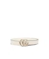 Gucci Double G-buckle Leather Belt In White