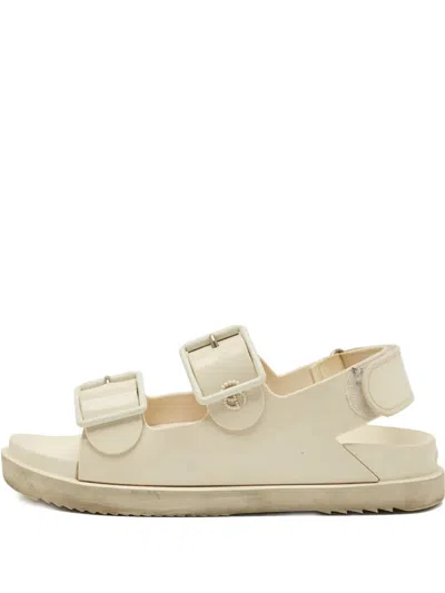 Pre-owned Gucci Double G Buckle Sandals In Neutral