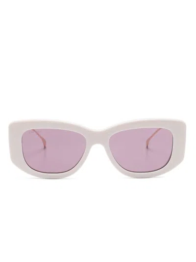 Gucci Double G Butterfly-frame Sunglasses In 粉色