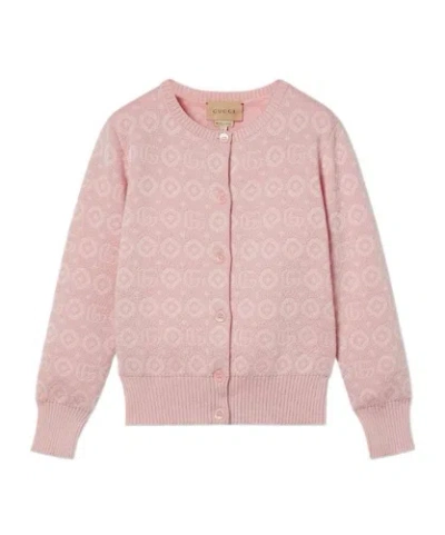 Gucci Double G Cardigan In Nude