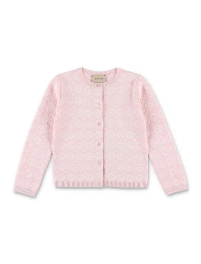 Gucci Kids' Double G Cardigan In Rosa