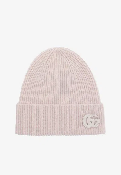Gucci Double G Cashmere Beanie In Pink